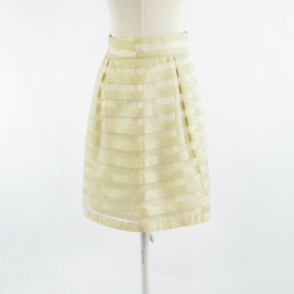 Cream ANN TAYLOR overlay A-line skirt 0 - Picture 5 of 8